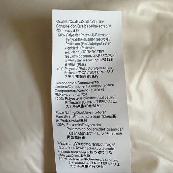 BOSS Hugo Boss Quilted Puffer Vest Dress NWT 4 Hooded Belt Water Repellent Ecru - Picture 11 of 12